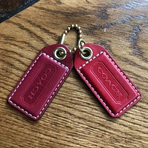 Red Leather COACH hang tags